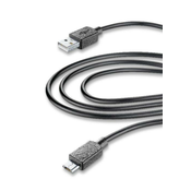 Kabel USB CELLULARLINE, MicroUSB, 3m, črn