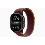 APPLE Pametna ura APPLE Watch Ultra 4 Cellular 49mm Black Titanium Case s paščkom Burgundy Trail Loop, S/M, (5000481925)