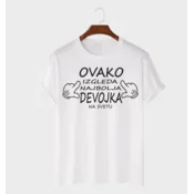 MAFIMI Ženska majica Ovako izgleda najbolja devojka, Bela
