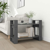 Ormaric za knjige / sobna pregrada sivi 80x35x56,5 cm borovina