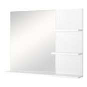 Kleankin kleankin Kopalniška stenska omarica 60 x 10 x 48 cm, z ogledalom in 3 policami, bela stenska omarica iz MDF, (20754154)
