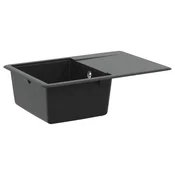 vidaXL Umivalnica Črna 670 x 460 mm Granit