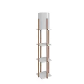 Podna lampa sa 3 police metal/drvo white