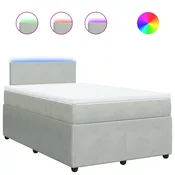 vidaXL vidaXL Box spring postelja z vzmetnico svetlo siva 120x190 cm žamet, (21310837)