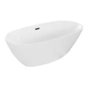 Mexen Eris samostoječa kopalna kad 180 x 80 cm, bela, črni preliv - 53441808000-70