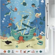 Zavesa za tuš 180x200 cm Pirates – Spirella
