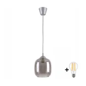 Brilagi - LED luster na sajli R GLASS 1xE27/60W/230V precnik 14 cm srebrna/dimno siva