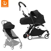 stokke yoyo3 otroški voziček 2v1 newborn pack 0+ black (white frame)