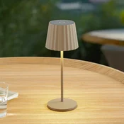 Lindby LED-akumulatorska namizna svetilka Esali, bež, kovina, IP65 - Dnevna soba/jedilnica - Sodobni - peščeno bež - Aluminij