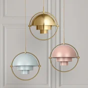 GUBI obesek Multi-Lite, O 36 cm, medenina/rožnata - Dnevna soba/jedilnica - Dizajn - rosé, medenina - Kovina