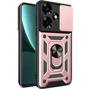 GS Oklepno ohišje za Infinix Hot 30, drsnik CamShield, rožnato zlato