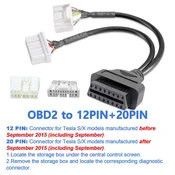 Tesla OBD adapter 12pin 20pin 26pin | OBD2 diagnostični kabel za Model S 3 X Y – Konfiguracija: 12PIN + 20PIN komplet (Model S/X vsi letniki)