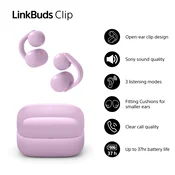 SONY LinkBuds Clip Open-Ear Headphones Lavender