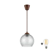 Brilagi - LED luster na sajli R GLASS 1xE27/60W/230V precnik 25 cm braon/dimno siva