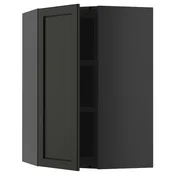 METOD Ugaoni zidni element s policama, Crnosiva/Lerhyttan crno bajcovano, 68x100 cm