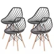 Skandi 25-KS009SET Set trpezarijskih plastičnih stolica 4 kom crna