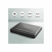 AXAGON kovinska škatla za M.2 NVMe in 2,5 SATA SSD s kloniranjem / ADSA-CC / USB-C 3.2 Gen 2 / 30 cm kabel