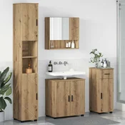 vidaXL Komplet pohištva za kopalnico s predalom 4 pcs artisan hrast