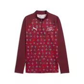 PUMA Switzerland Slim Warmup Quarter-Zip Top Men, Football, Regal Red/White, L
