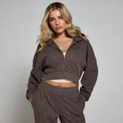 Ženska jopa s kapuco Soft Touch Zip Through MP – čokoladna - M