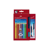 Drvene bojice Jumbo Grip set - 10 kom + Cetkica klik