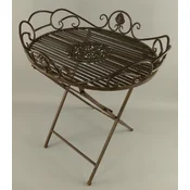 Casa Padrino Art Nouveau garden side table rust 63 x 48 x H. 70 cm - Foldable garden metal table - Baroque & Art Nouveau garden furniture