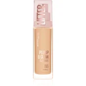 MAYBELLINE NEW YORK Lifter Plump & Glow posvetlitveni tekoči puder za naraven videz odtenek 118 30 ml