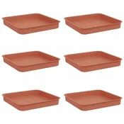 Vidaxl Kvadraten cvetlični pladenj 6 szt. Kamnito rdeča 15 x 15 x 2 cm