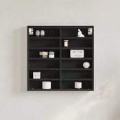 Vidaxl Vitrina črna 60x8,5x58 cm inženirski les