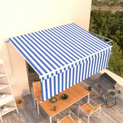 Tenda na rucno uvlacenje s roletom 4,5 x 3 m plavo-bijela