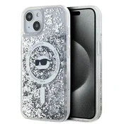 Karl Lagerfeld Etui Karl Lagerfeld Liquid Glitter Choupette Head MagSafe za iPhone 13 - prozorno