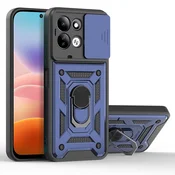 Oklepni ovitek MaX-Armor z obročem, kovinsko ploščico in zaščito zadnjih kamer za Xiaomi Redmi 17 4G/5G - blue