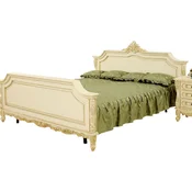 Casa Padrino luxury baroque double bed cream/beige - Magnificent solid wood bed - Luxury bedroom furniture in baroque style - Baroque bedroom furniture - Noble & Magnificent