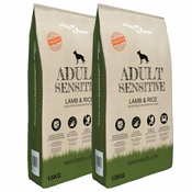 Vidaxl Suha hrana za pse Adult Sensitive Lamb & Rice 2 kosa 30 kg