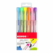 KORES Gel roller K11 Pen Neon - komplet 6 neonskih barv