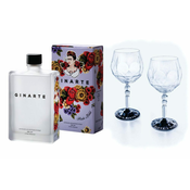 GINARTE Dry Gin Dedicated to Frida, steklenica z darilno škatlo in dva eko-kristalna kozarca