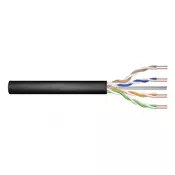 CAT 6 U-UTP outdoor installation kabel, 250 MHz Fca (PVC), AWG 24/1, w/o cross, 50 m, sx, black