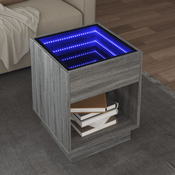 Stolic s beskonacnim LED svjetlima boja hrasta 40x40x50 cm