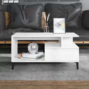 vidaXL Klubska mizica bela 90x49x45 inženirski les