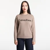 Pulover Calvin Klein Jeans Contrast Logo Ls Sweater Shiitake Melange M