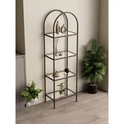 Hanah Home Idil polica za knjige 47 × 158 × 30 cm, crna / providno staklo