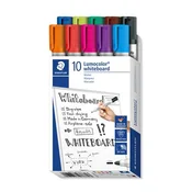 Komplet markerjev za belo tablo, 2 mm, stožčasti, STAEDTLER Lumocolor 351, 10 različnih barv, 10 kosov