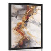Plakat rjavo siv marmor - 60x90 no frame