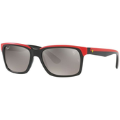 RAY-BAN Ferrari Muške naočare za sunce 0RB4393M F6015J 56, Polarizovane, Crno-crvene