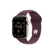 APPLE Watch Series 12 GPS + Cellular 42mm Radiant Gold Titanium Case with Burgundy Sport Band - M/L (MJGK4WF/A)