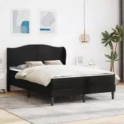 Krevetna konstrukcija s uzglavljem Crna 140 x 200 cm Baršun