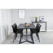 Venture Design Jedilna miza in stol set Marina in miza Polar 75x180x90 cm črna