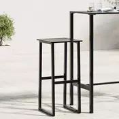 Barski stolci 2 kom crni 38x38x80 cm od celika obloženog prahom