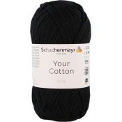 Schachenmayr Your Cotton 00099 Black Pletilna preja