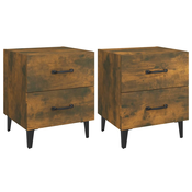 MAISON CHIC Dvo delni komplet Nočne omarice - Nočne mize dimljeni hrast 40x35x47,5 cm, (21689967)